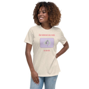 Women's "She Believed She Could" Beige Tee-Shirt